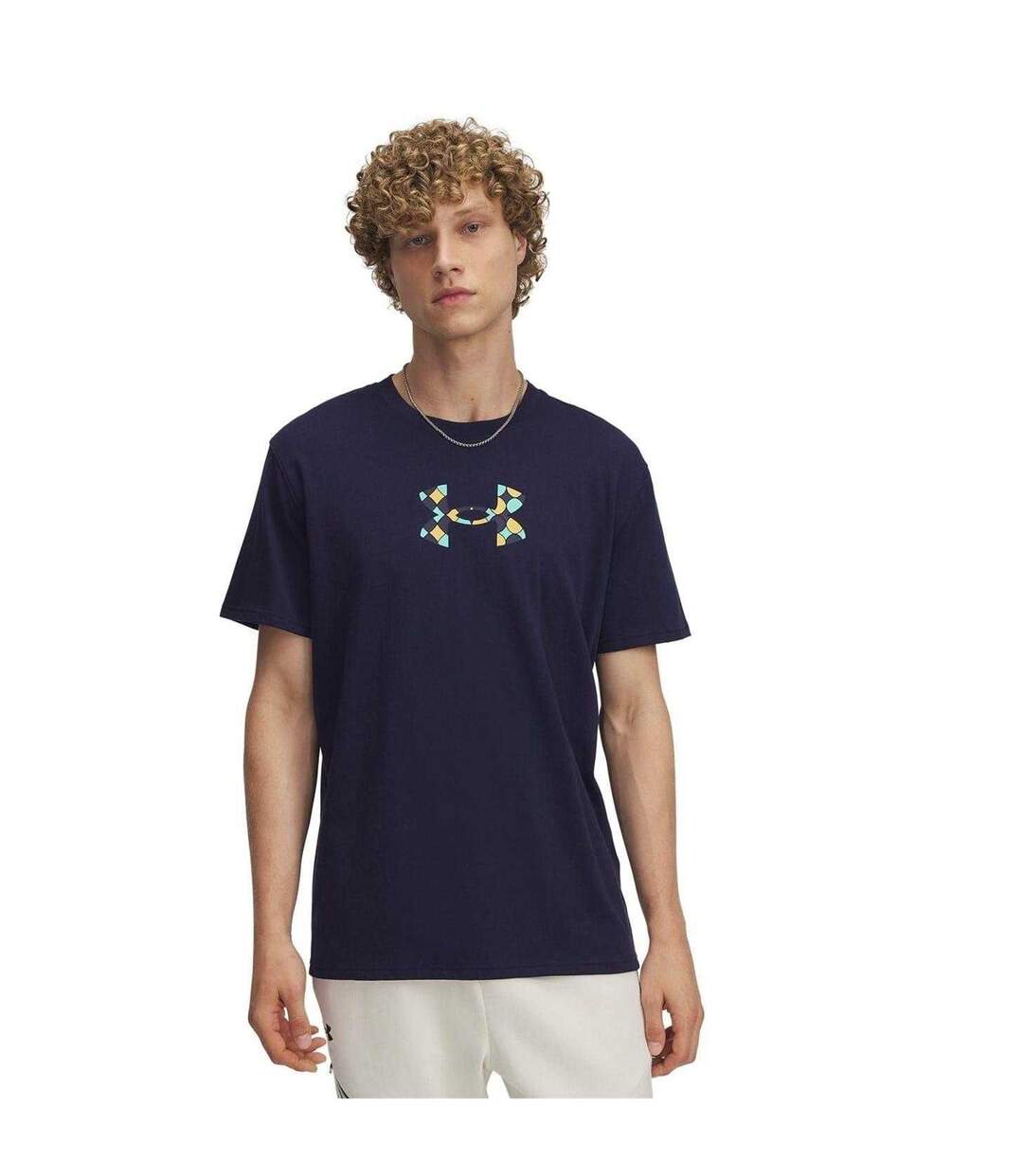 Mens Holiday Heavyweight Regular T-shirt Blue Under Armour-1