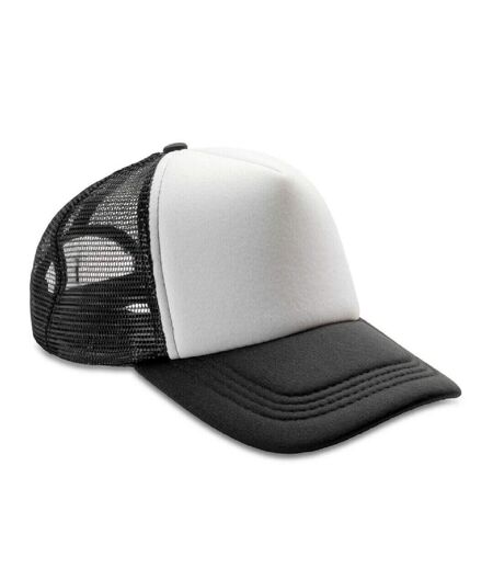 Result Headwear Mens Core Detroit 1/2 Mesh Truckers Cap (Black/White) - UTRW7249