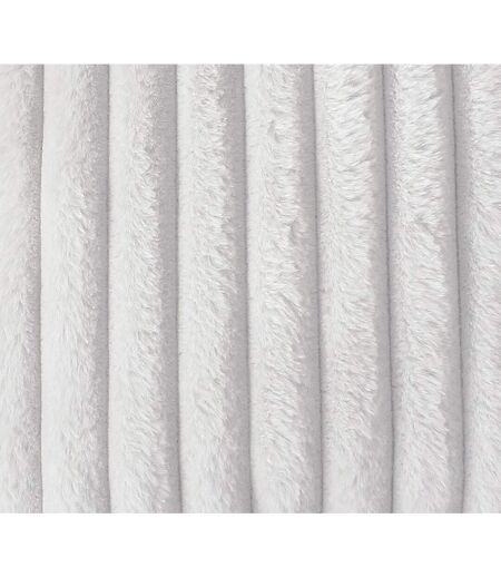 Plaid SELA effet fourrure côtélée et flanelle - 150 x 125 cm - Blanc