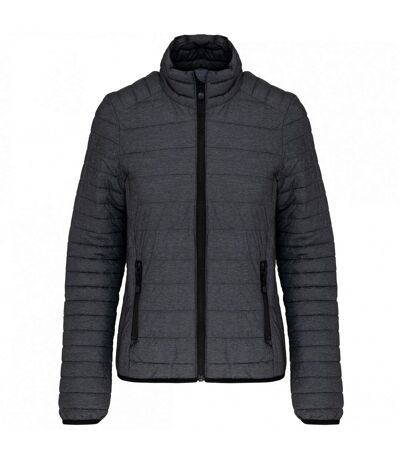 Womens/ladies lightweight padded jacket dark grey marl Kariban