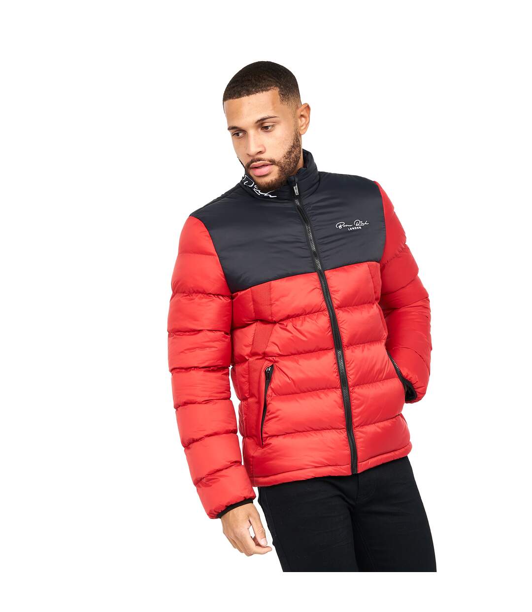 Born Rich Mens Lyden Oversized Puffer Jacket (Tango Red)