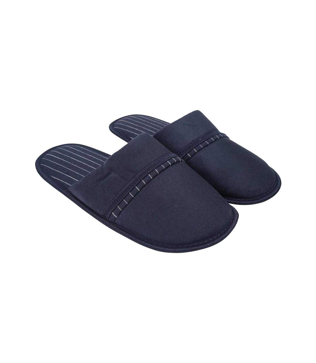 Chaussons Mules Motif/style Fines Rayures Homme Bleu Marine Keanu-1