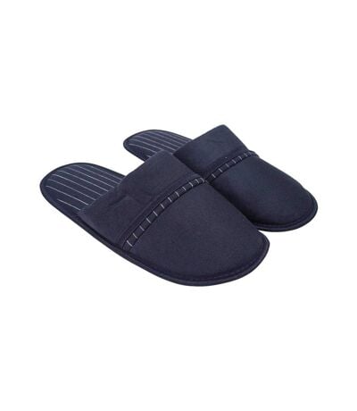 Chaussons Mules Motif/style Fines Rayures Homme Bleu Marine Keanu