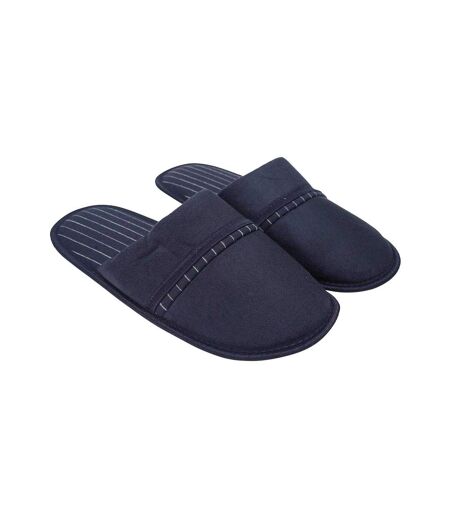 Chaussons Mules Motif/style Fines Rayures Homme Bleu Marine Keanu