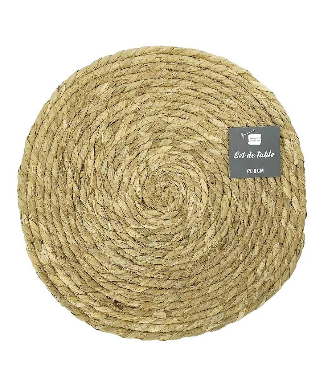 Set de Table Rond Paille de Jonc 38cm Naturel-3