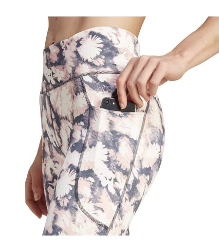 Womens/ladies daily run 7/8 leggings pink/grey Adidas