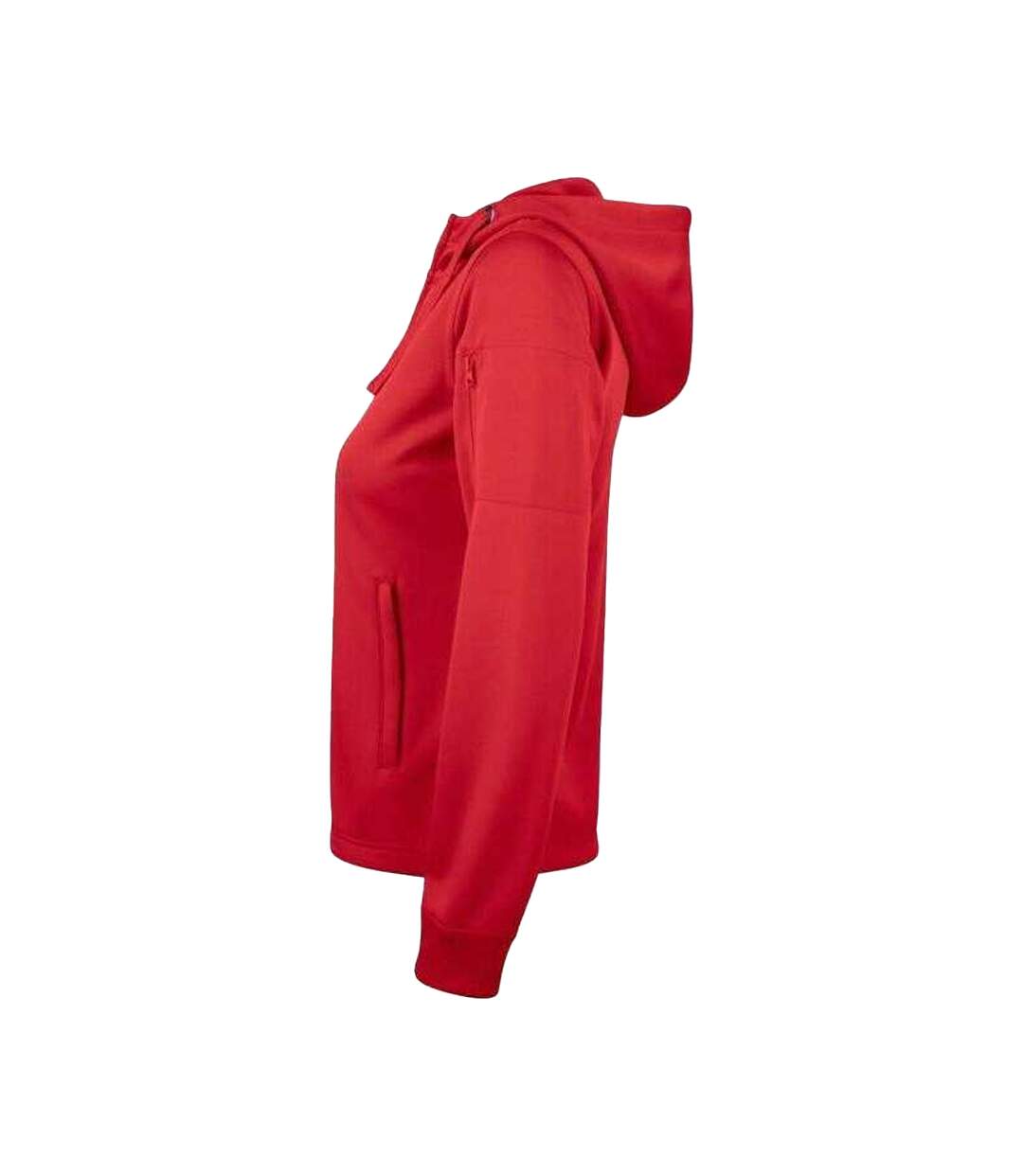Womens/ladies Basic Full Zip Hoodie Red Clique-3