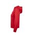 Womens/ladies Basic Full Zip Hoodie Red Clique-3