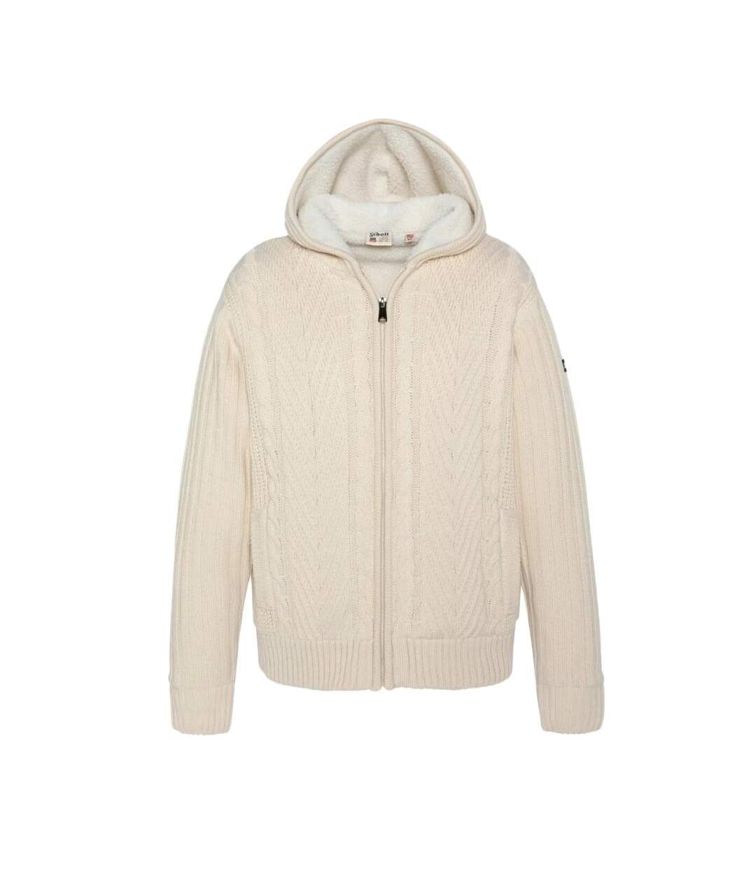 Pull zippé écru homme schott plenzo - l-1
