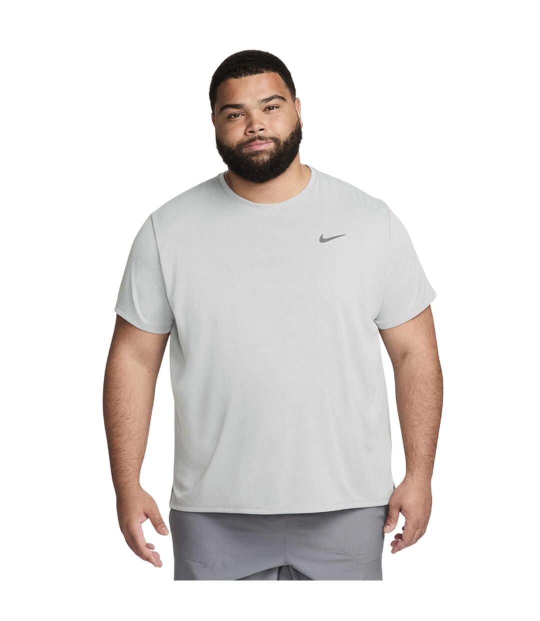 Mens Miler Swoosh Reflective Detail T-shirt Grey Fog Nike-3
