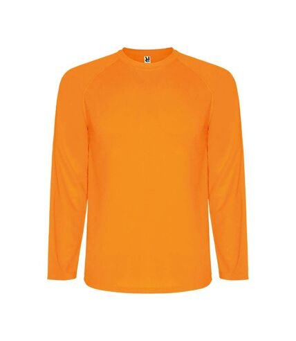 Mens montecarlo long-sleeve sports t-shirt orange fluo Roly