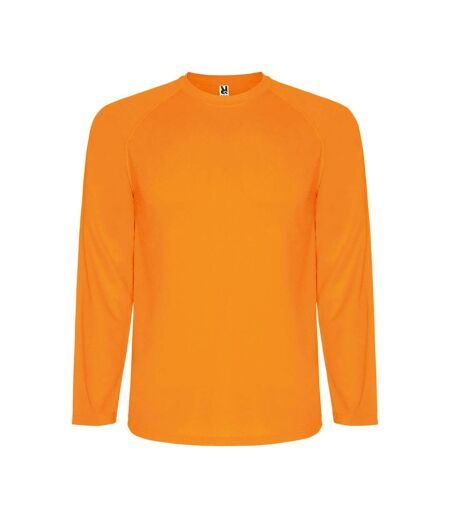 Mens montecarlo long-sleeve sports t-shirt orange fluo Roly