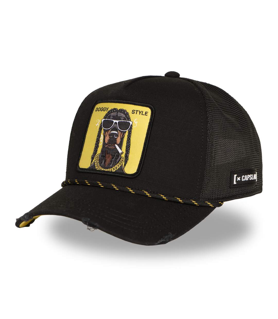 Casquette trucker premium avec filet et patch Doggy style Capslab-1
