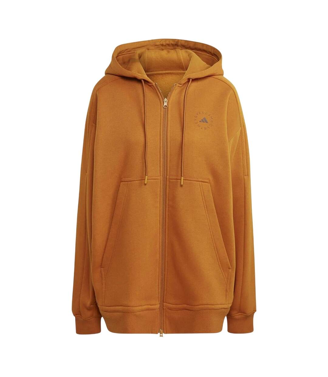 Veste À Capuche Manches Tombantes Femme Caramel Foncé Chiné Adidas-2