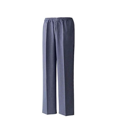 Premier Unisex Adult Checked Chef Trousers (Navy/White)
