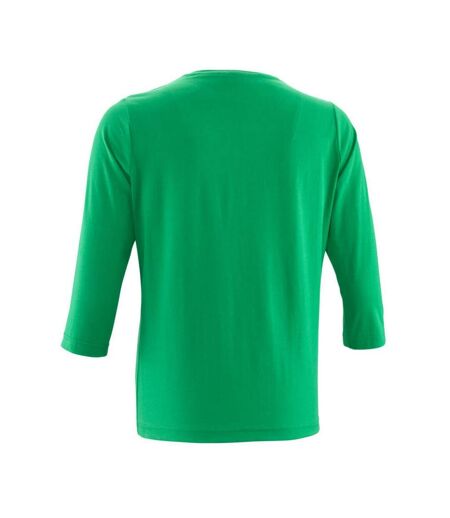 Womens/ladies Crossover 3/4 Sleeve T-shirt Grass Green Mascot