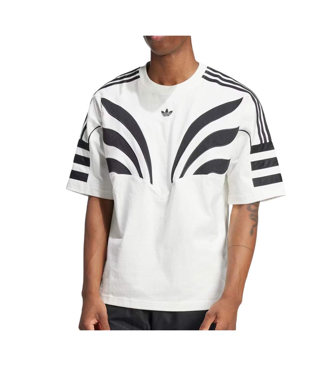 T-Shirt blanc/noir homme adidas q3-1