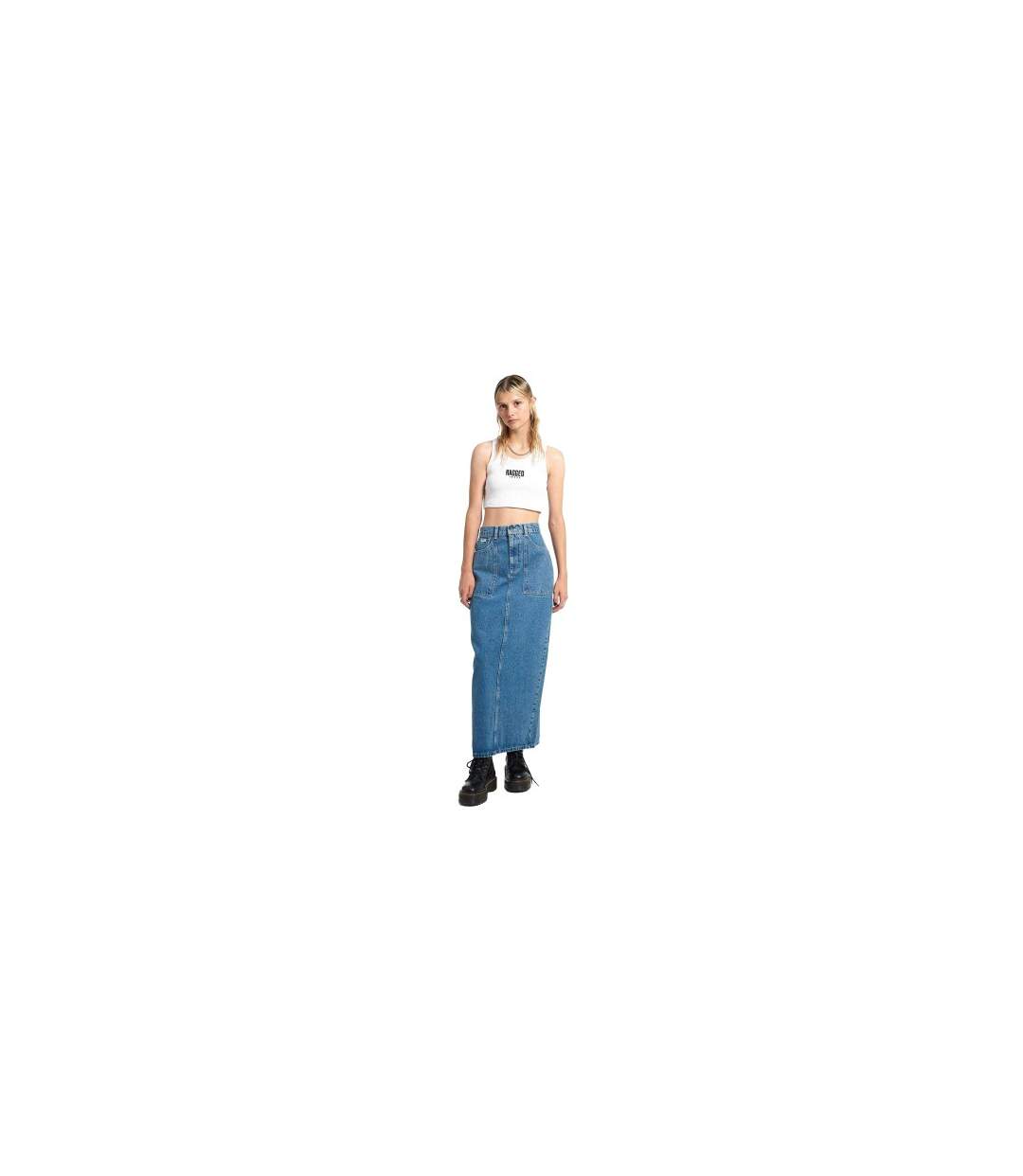 Jupe Longue Motif/style Charpentier Femme Bleu The Ragged Priest-1