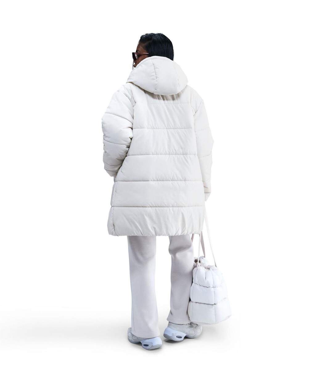 Womens/ladies Classic Therma-fit Insulated Loose Puffer Jacket Bone White Nike-4