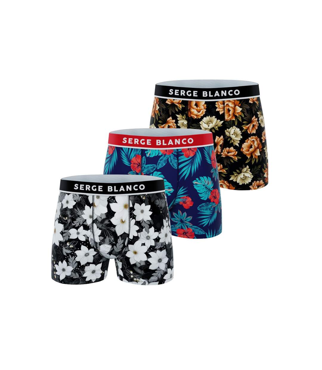 Lot de 3 boxers homme Sublimation Serge Blanco