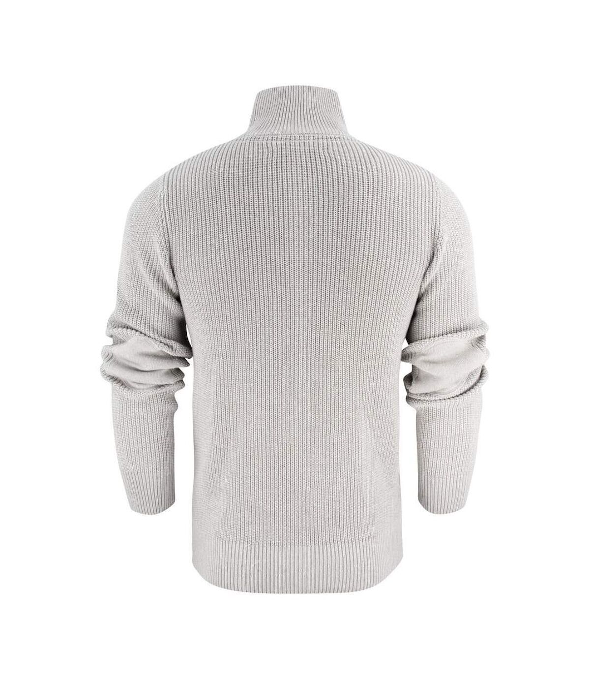 Harvest Mens Flatwillow Knitted Quarter Zip Fleece (Grey Melange)