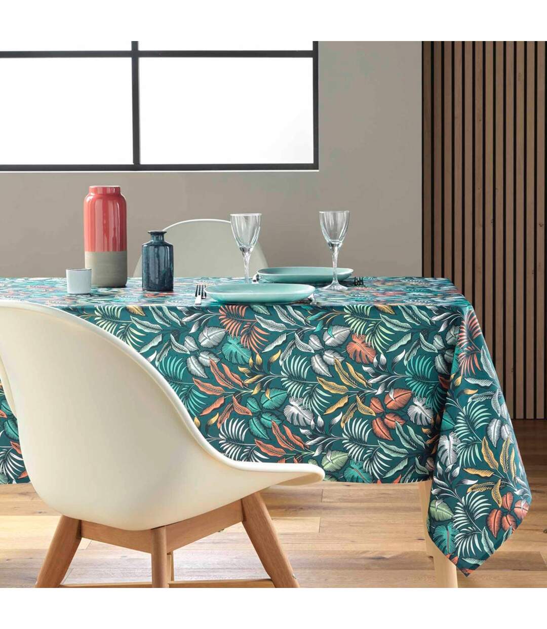 Nappe Antitache Imprimé Stylis 145x240cm Bleu-4
