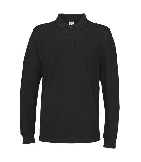 Mens Pique Long-sleeved T-shirt Black Cottover