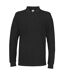 Mens Pique Long-sleeved T-shirt Black Cottover-1