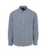 Mens Patterned Poplin Long-sleeved Shirt Navy Gingham Fabric-1