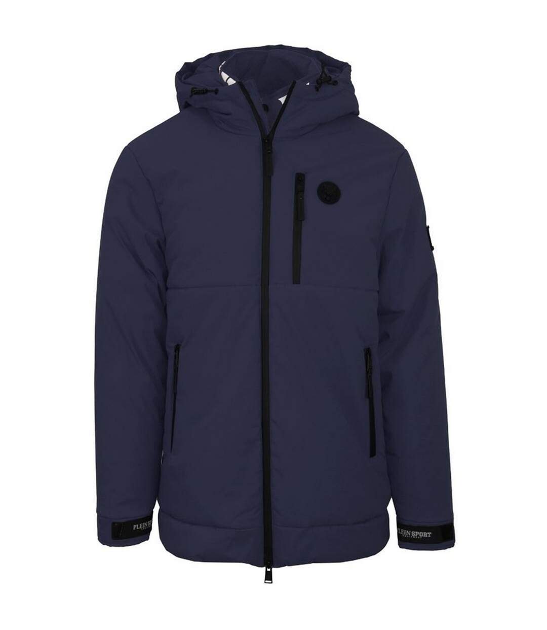 Doudoune Matelassée Motif/style Circulaire Homme Bleu Marine Plein Sport-1