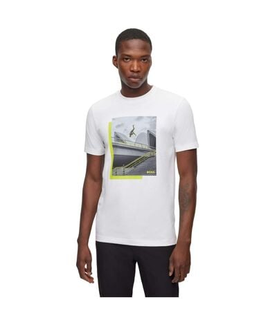 T-shirt Style Impression De Photo Homme Blanc Boss