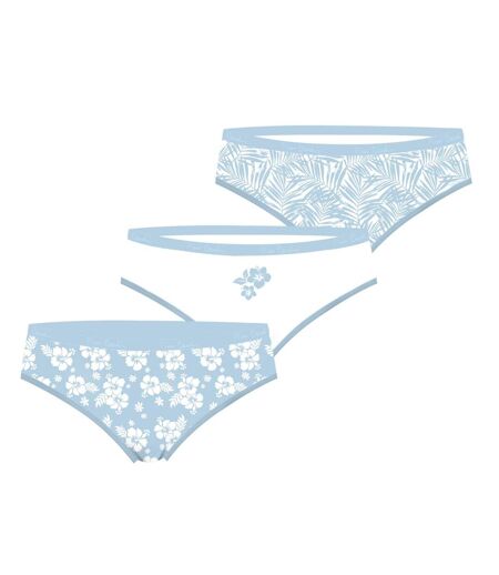 Lot de 3 slips femme  en coton uni et imprimé ceinture fine 2cm Pck1 Pierre Cardin