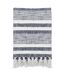 Neela fringed stripe throw 180cm x 130cm natural/navy Yard