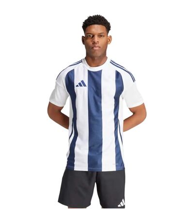 Maillot De Foot Style À Rayures Homme Blanc Bleu Marine Adidas