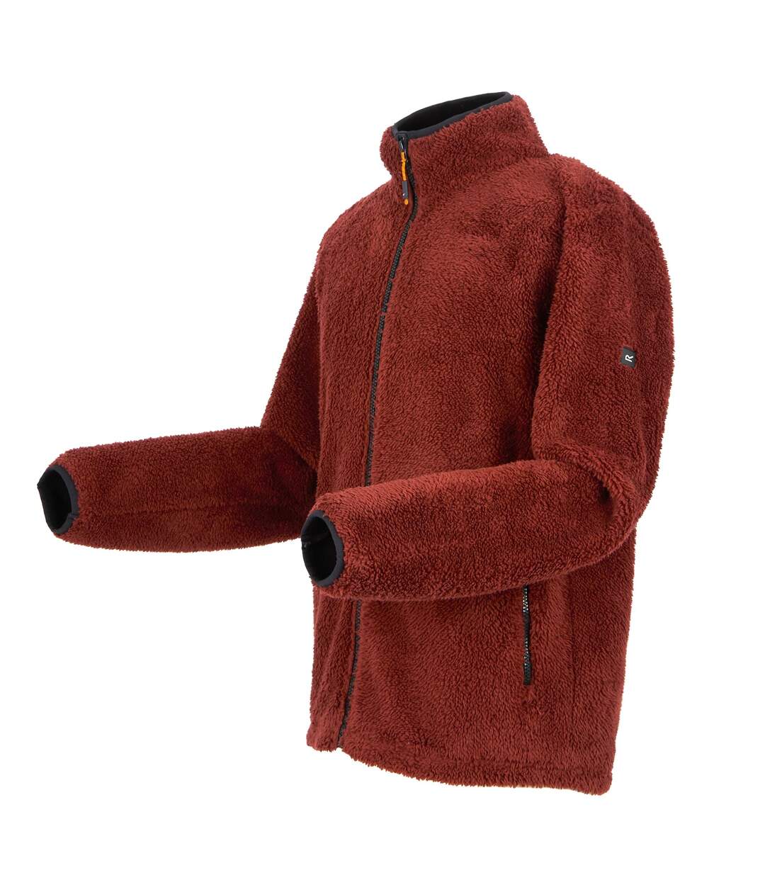 Mens Midoor Fluffy Fleece Jacket Red Ochre Regatta-3