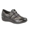 Boulevard Womens/Ladies Touch Fastened Comfort Padded Shoe (Black/Pewter) - UTDF1487