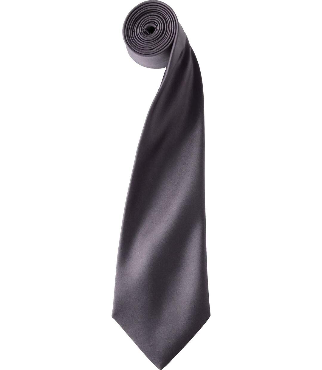 Cravate satin unie - PR750 - gris foncé-2