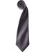 Cravate satin unie - PR750 - gris foncé