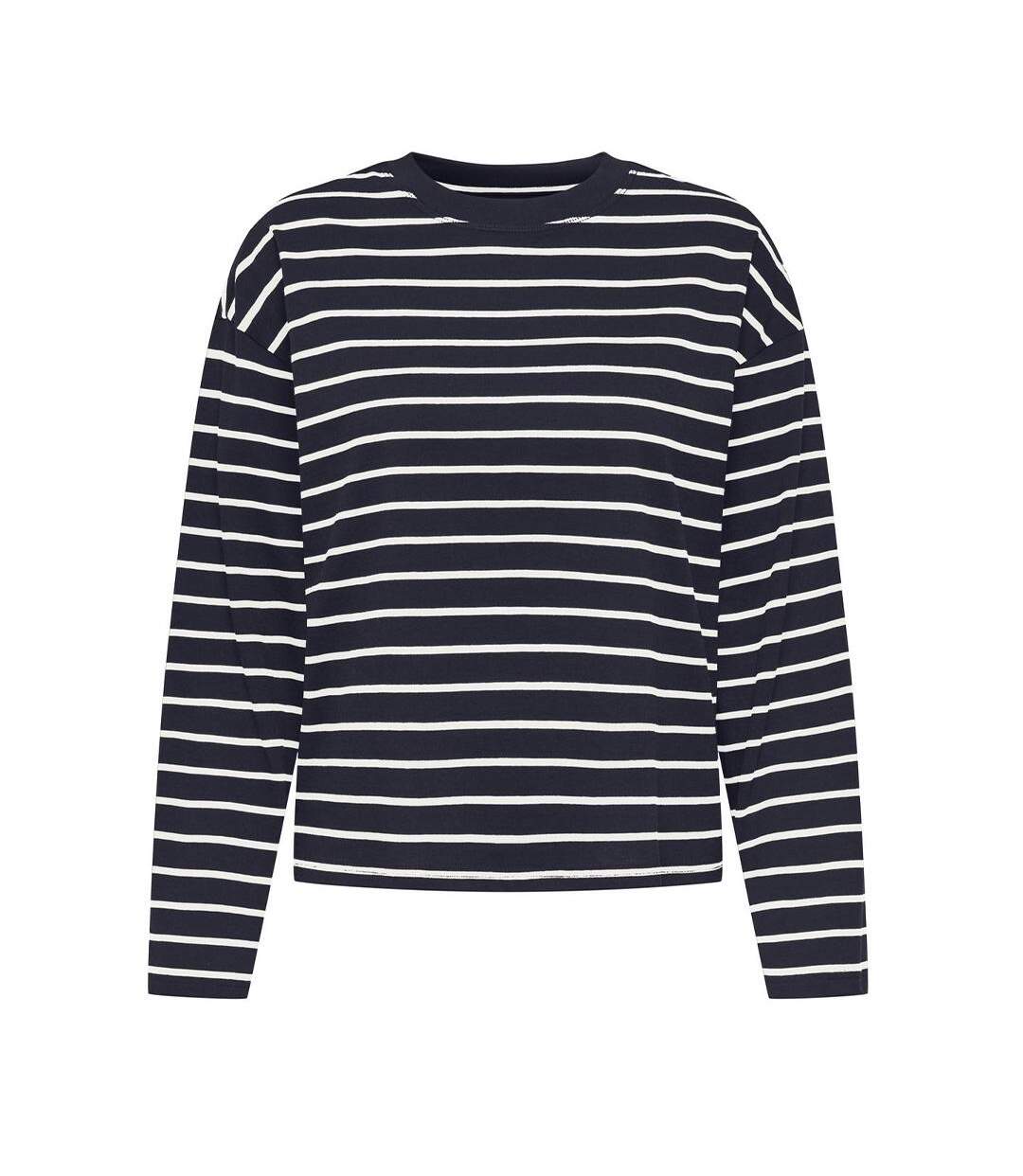T-Shirt manches longues marine femme only happy-1