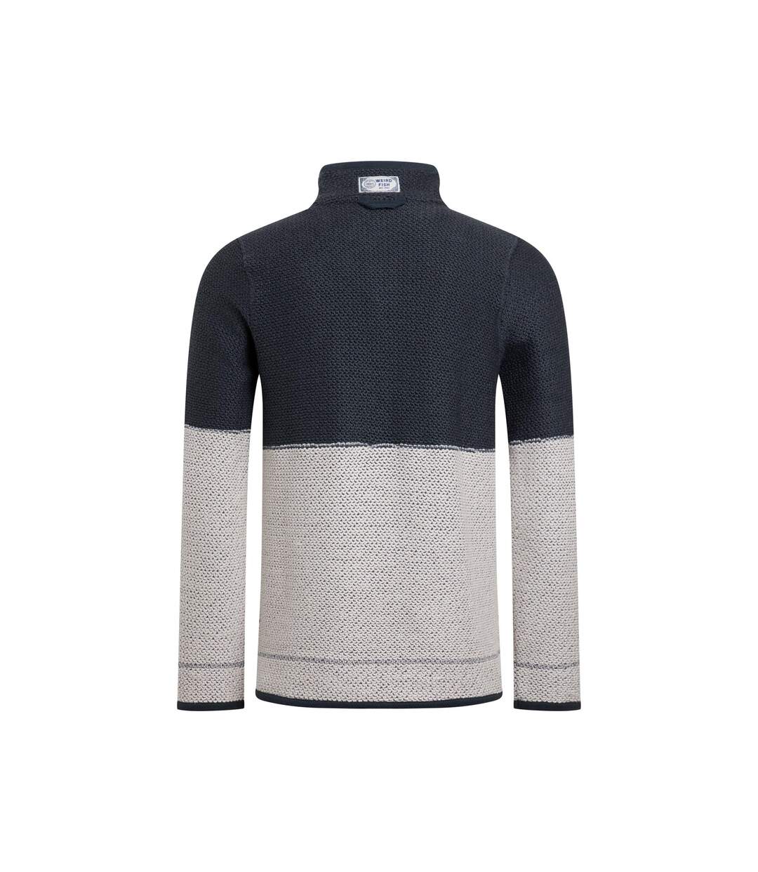 Mens kielder limited edition macaroni quarter zip pullover dark navy Weird Fish-2