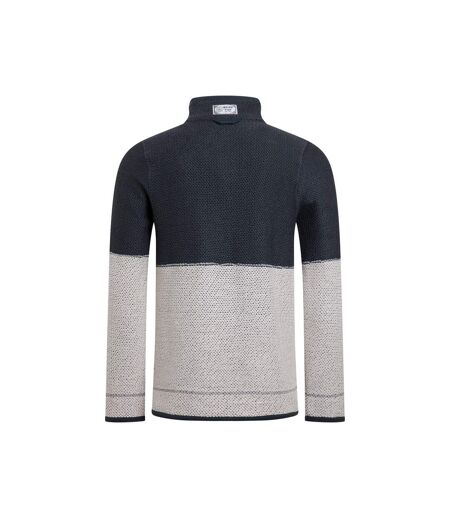 Mens kielder limited edition macaroni quarter zip pullover dark navy Weird Fish