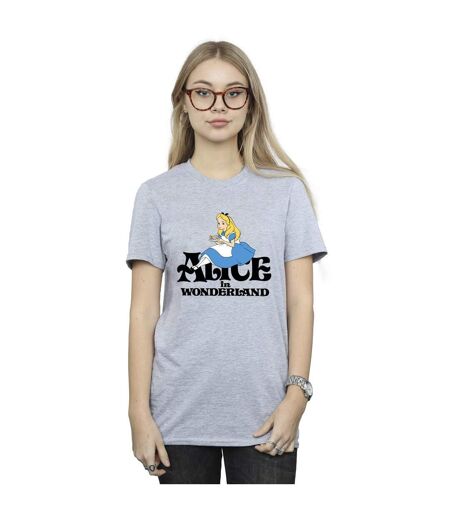 Disney - T-shirt ALICE IN WONDERLAND TEA DRINKER CLASSIC - Femme (Gris sportif) - UTBI9023