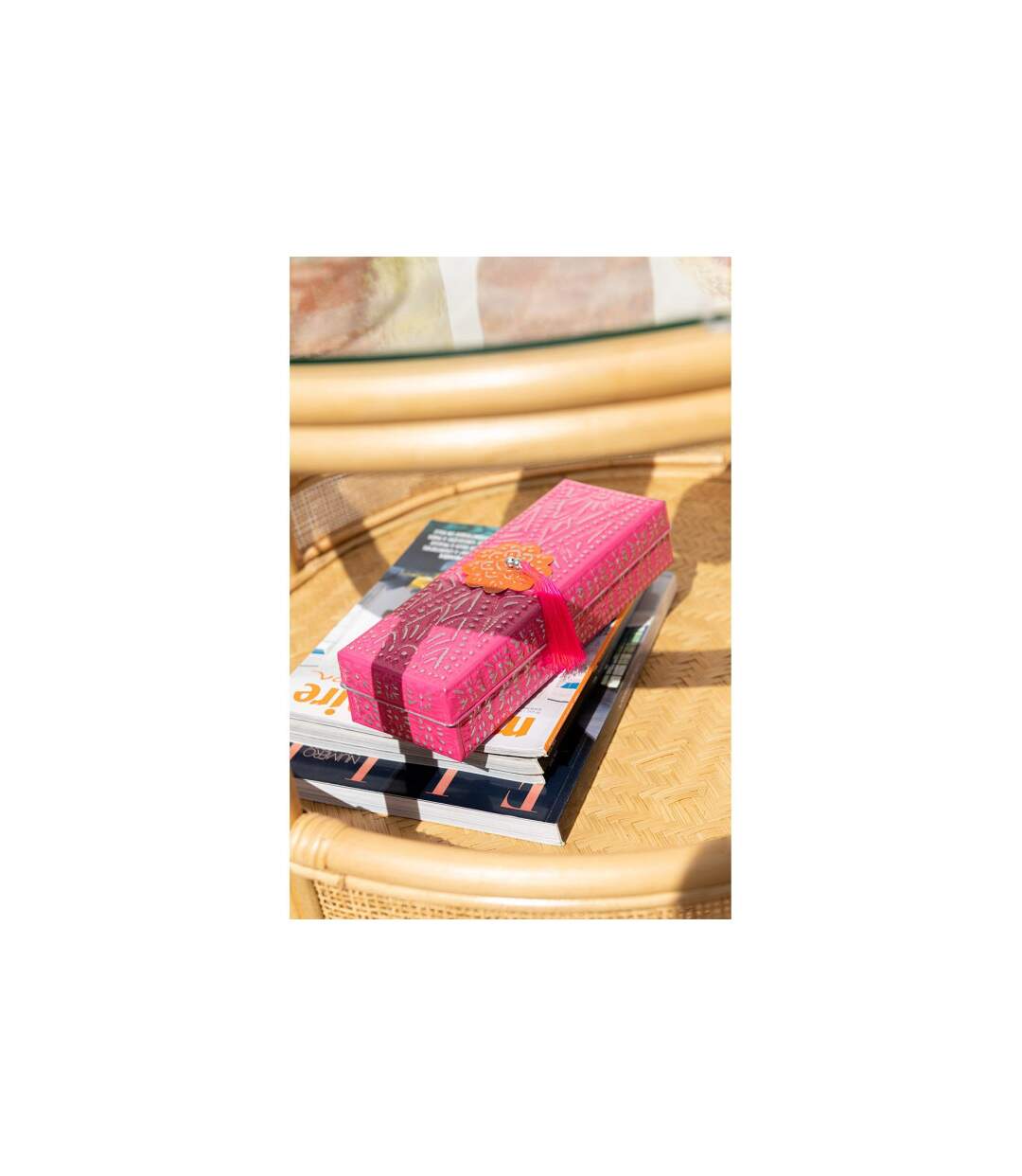 Lot de 2 Boîtes en Métal Gigognes 28cm Rose-5