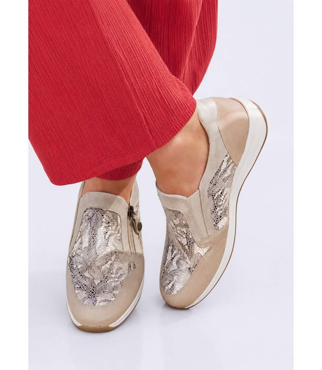 Mocassins largeur confort zippés cuir-2