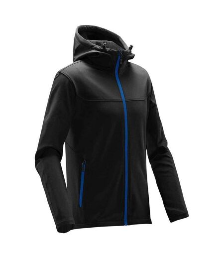 Mens Orbiter Hooded Soft Shell Jacket Black Azure Stormtech