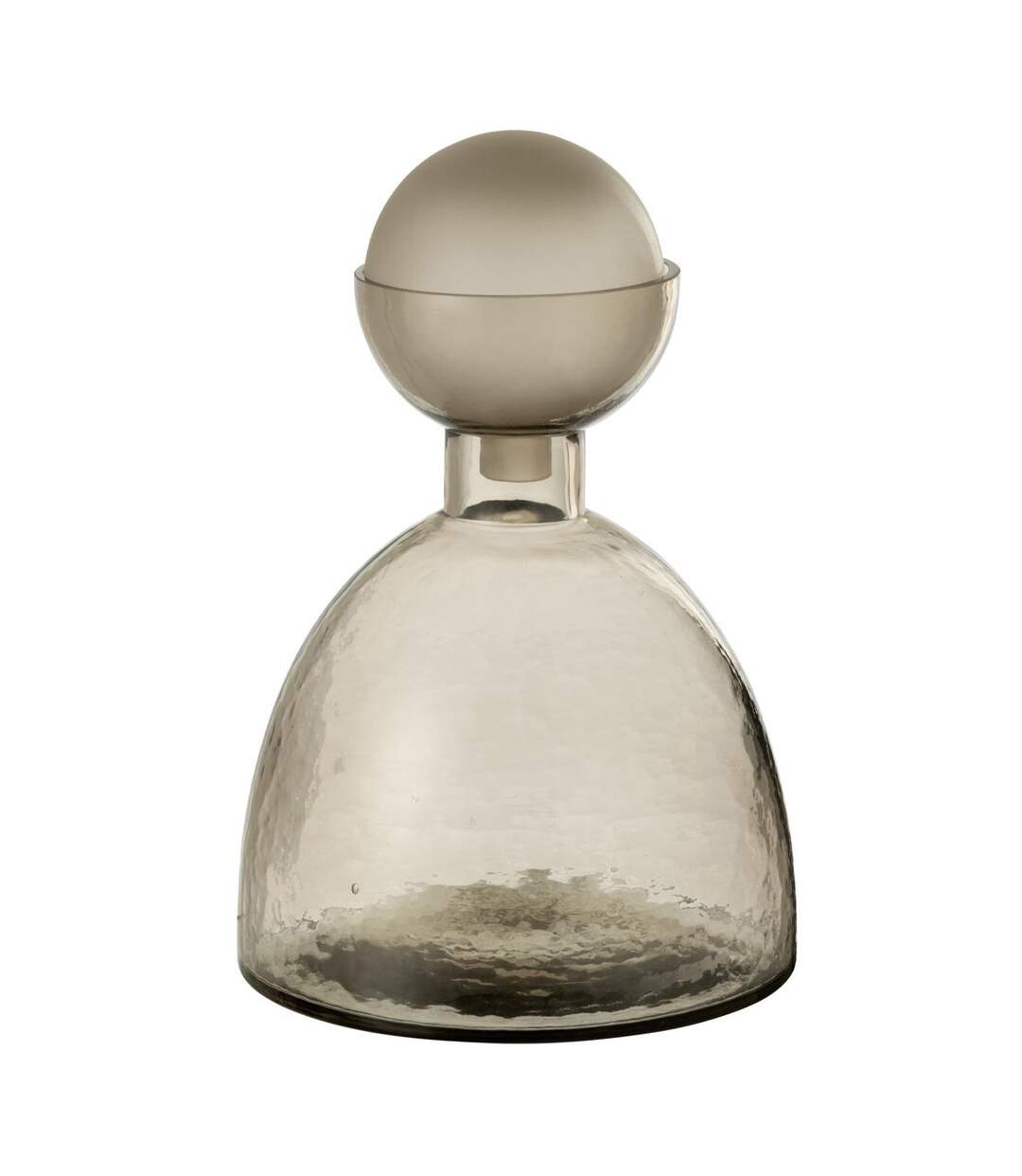 Vase Bouteille Bouchon en Verre Yoko 29cm Grège-1