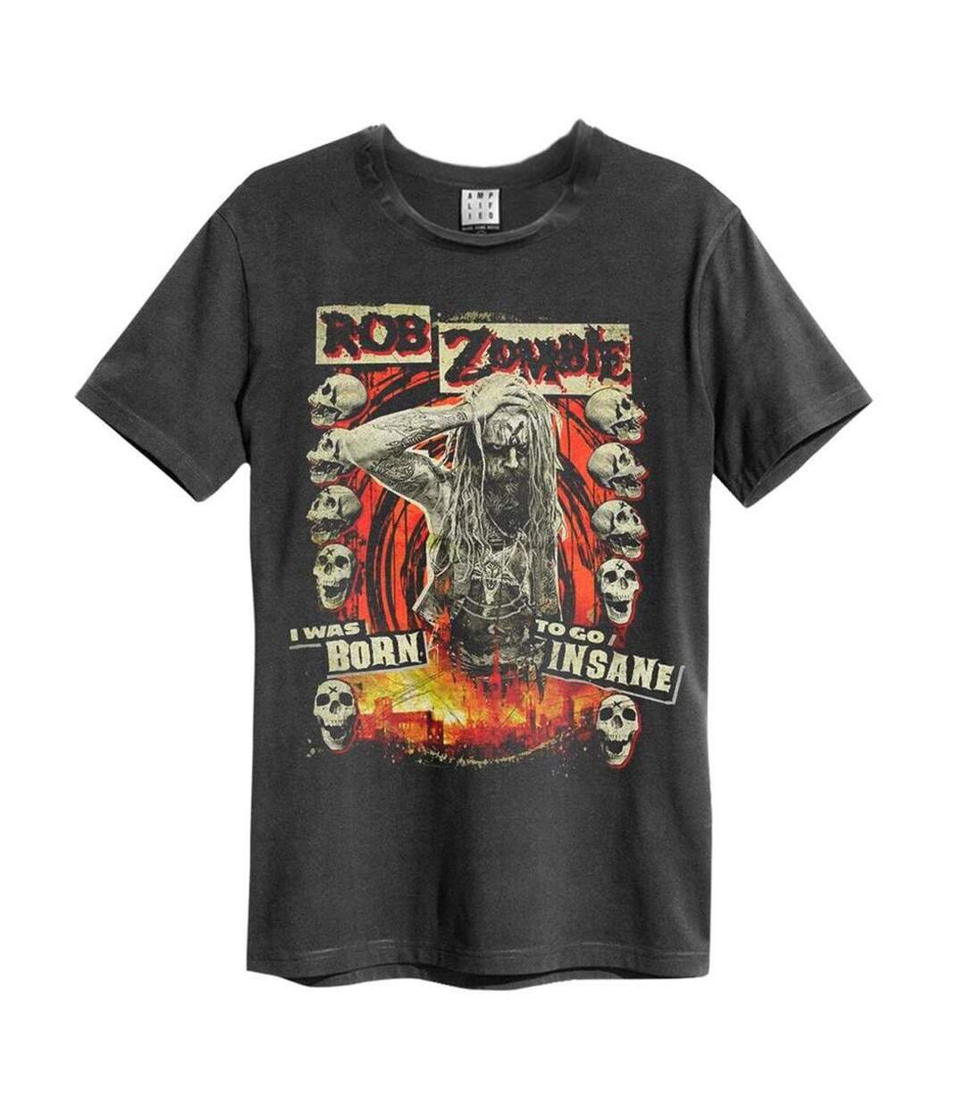Amplified - T-shirt BORN INSANE - Adulte (Anthracite) - UTGD783