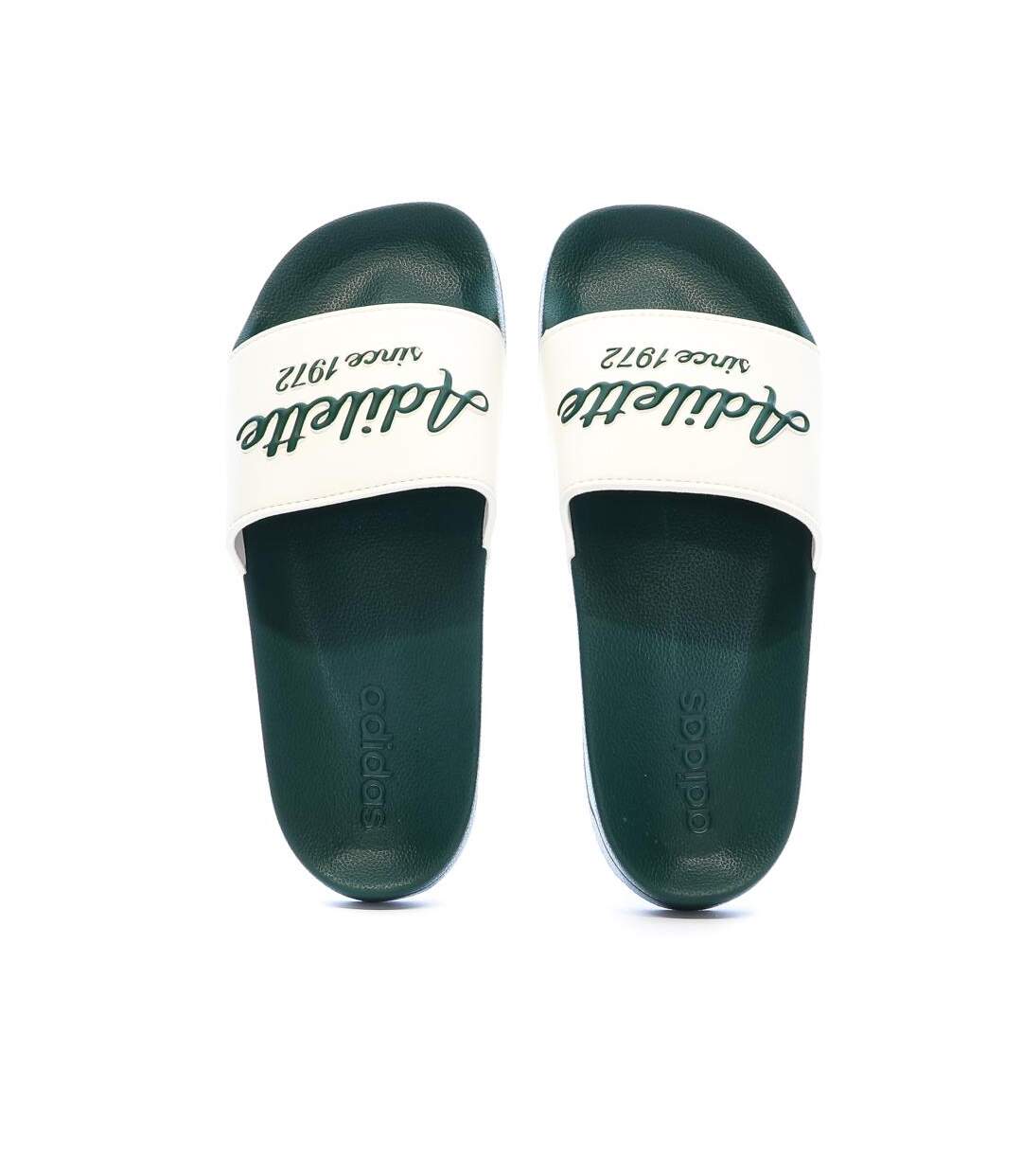 Claquettes vertes/blanches homme adidas adilette-3