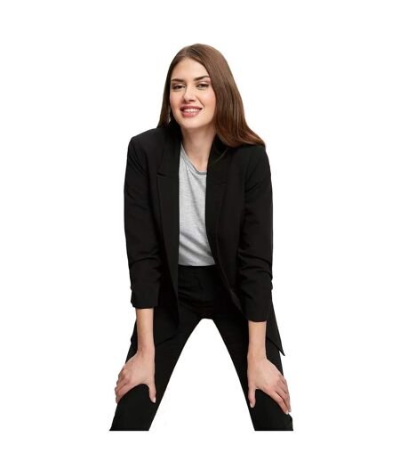 Womens/ladies Ruched Tall Blazer Black Dorothy Perkins