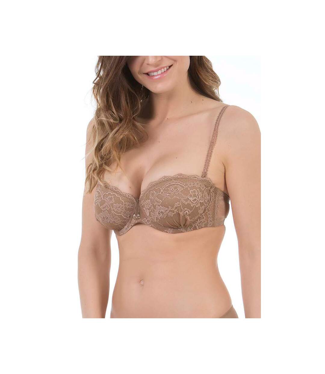 Soutien-gorge bandeau Clarisse Selmark vison-1